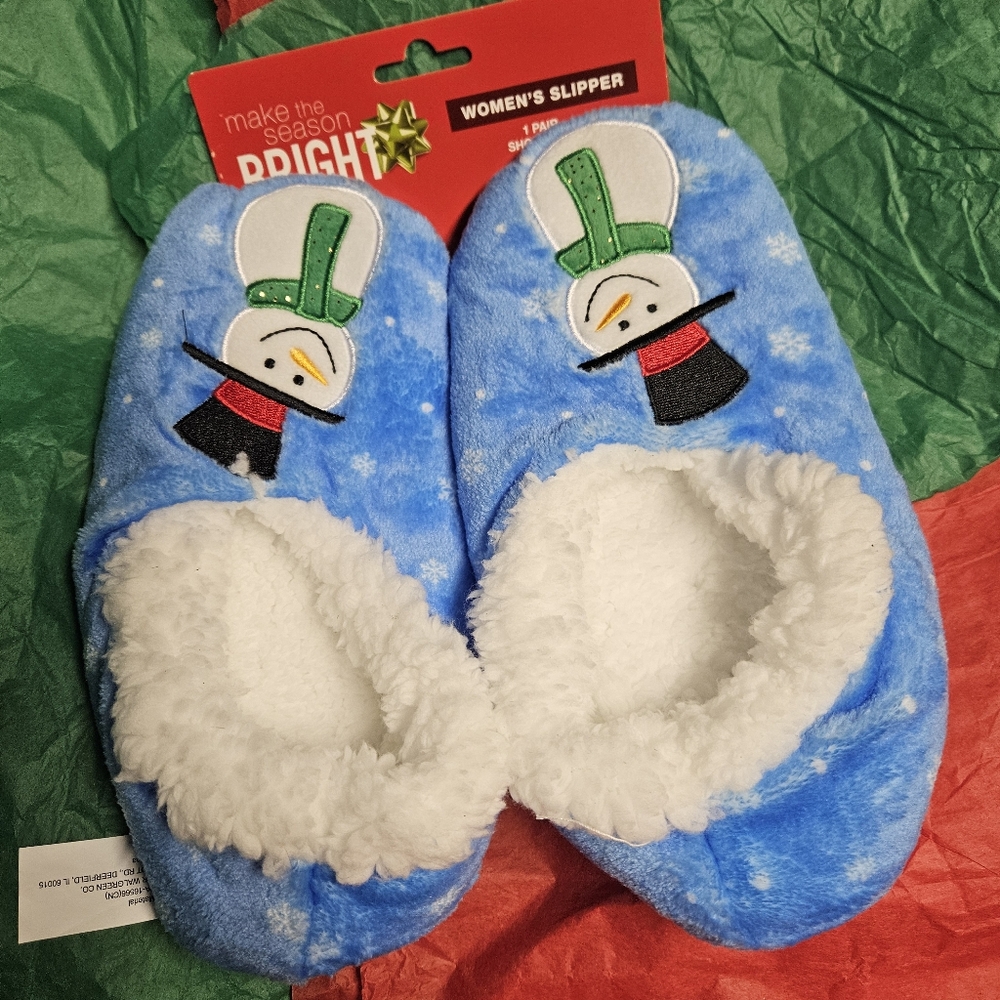 Snowman Woman's Slippers Size 7/8